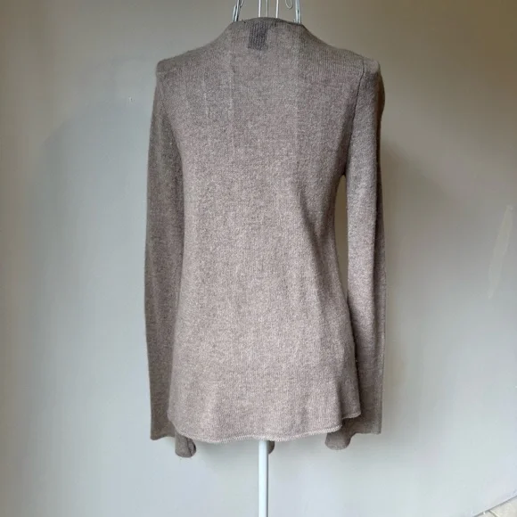 Philosophy Dane Lewis 100% Cashmere Cardigan S Taupe Open Front Soft Cozy - Picture 5 of 8